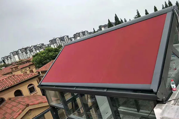 Fabric Roof Blind shading a glazed roof