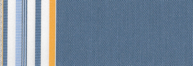 Miami blue woven stripe awning fabric