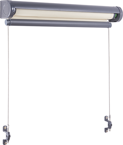 Vertical Window Awning retracted