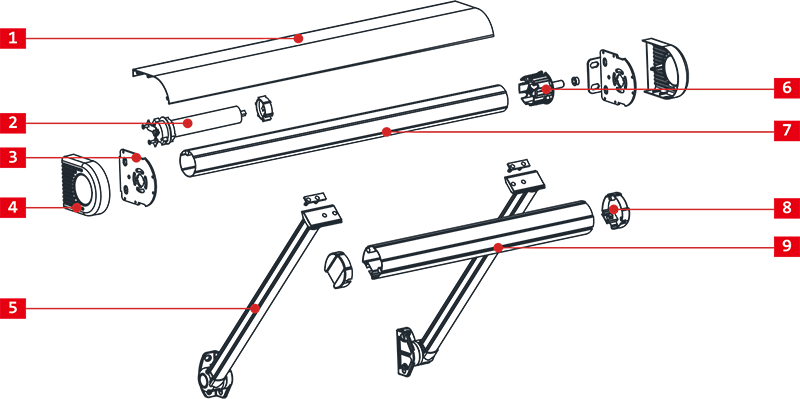 Window Awning C104 Exploded Parts Diagram
